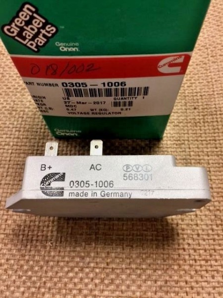 Cummins Onan 0305-1006 VOLTAGE REGULATOR