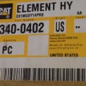 Caterpillar 340-0402 Hydraulic Oil Brake Cooler Filter Element